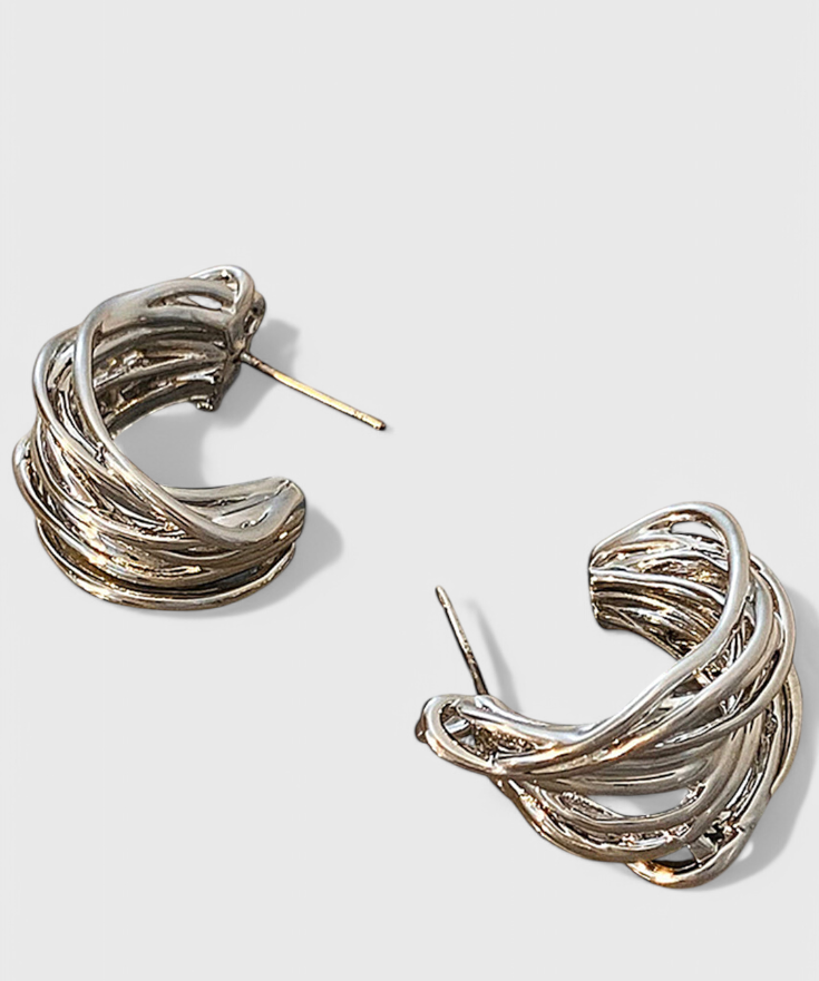 C-Shaped Hoop Earrings