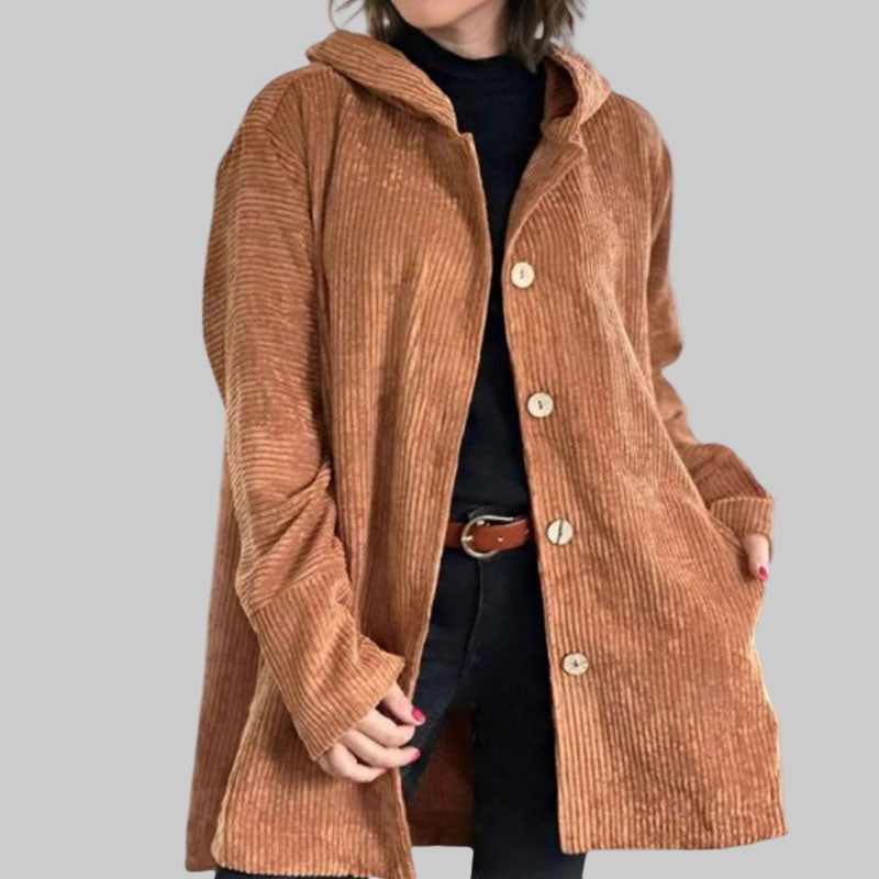 Adriana | Casual Velvet Hooded Jacket for Autumn Season