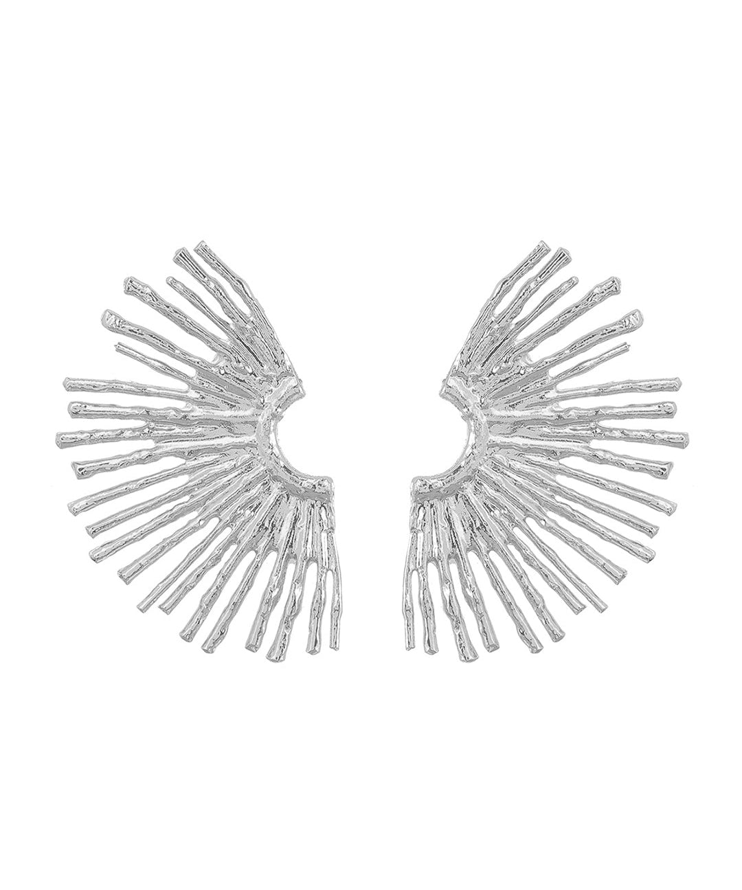 Metal Earrings with Wavy Edge