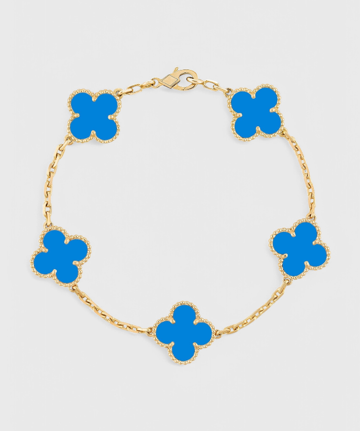 Clover Motif Bracelet with Elegance in Gold Plating