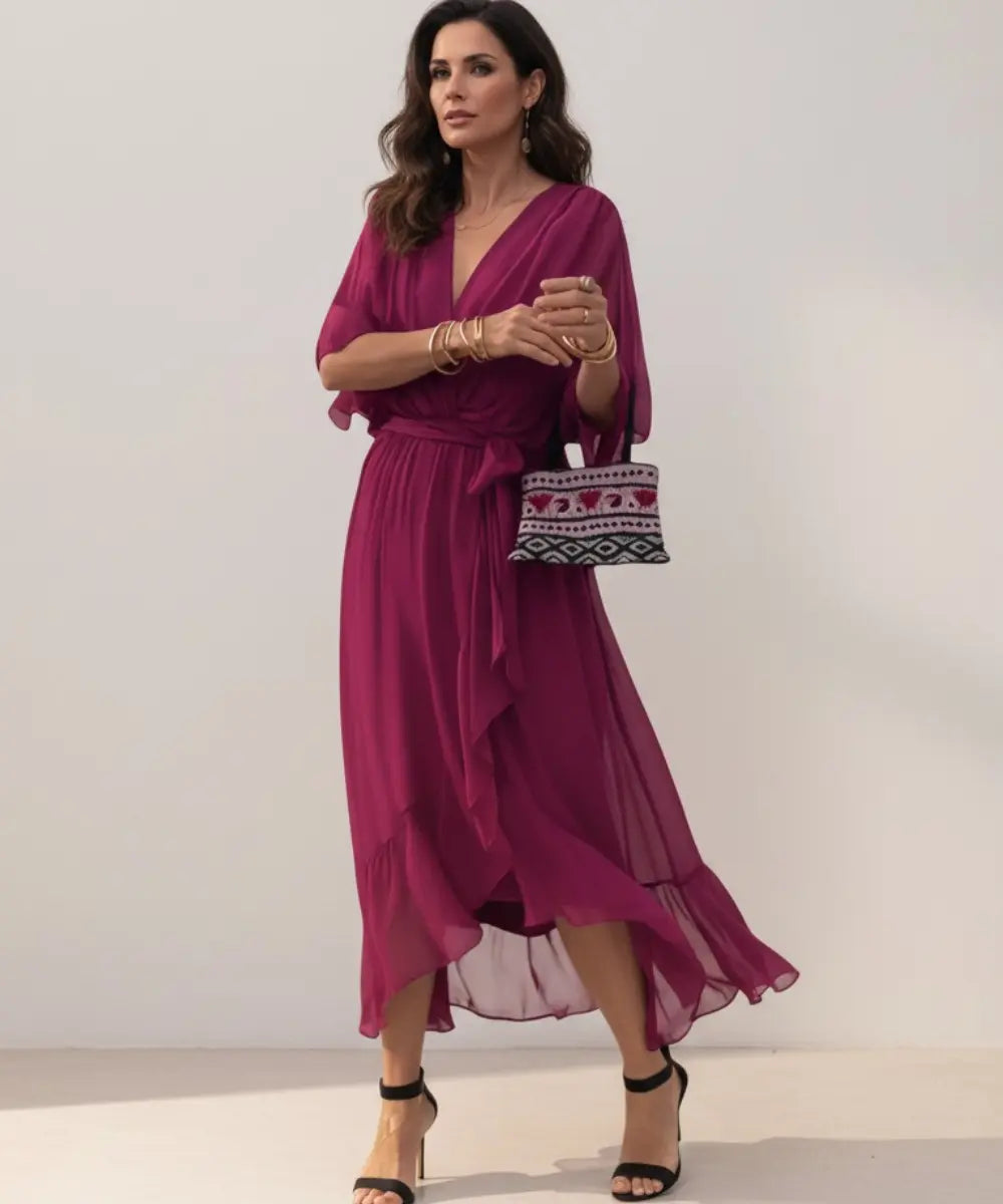 Leticia - Midi dress with tie waist