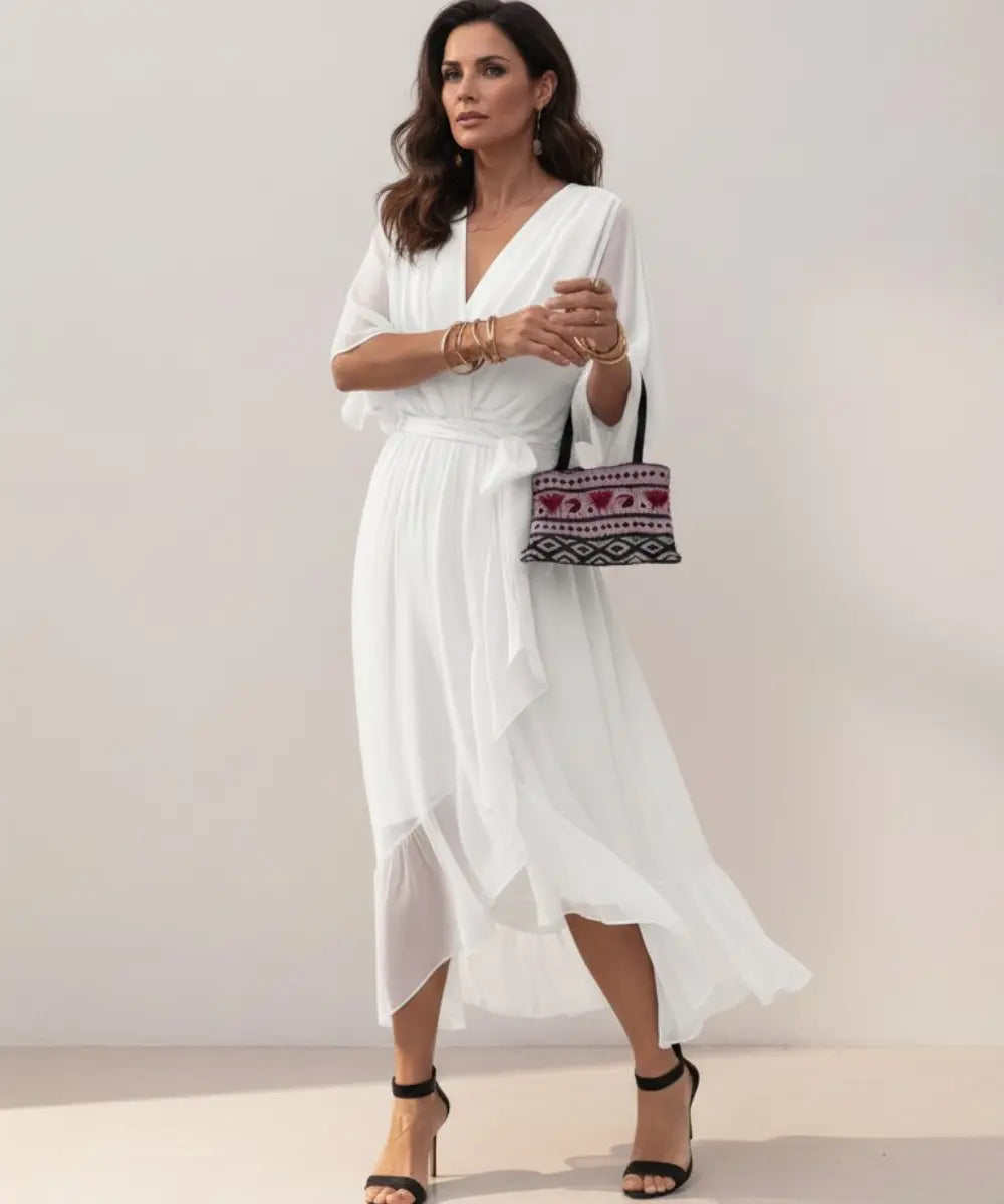 Leticia - Midi dress with tie waist