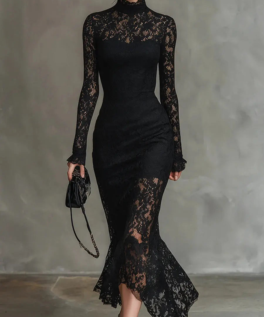 Veronika™ | Maxi Black Lace Dress