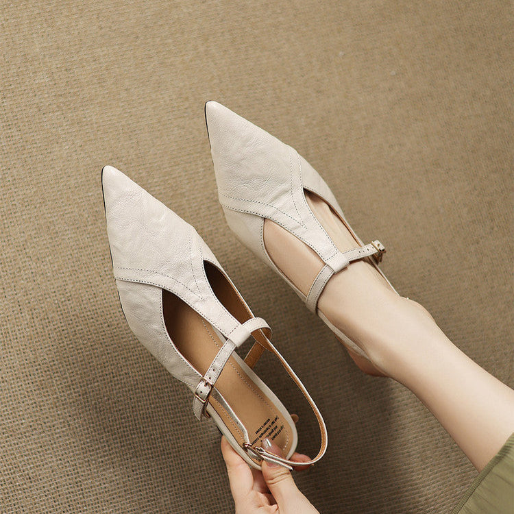 Authentic Noir Leather High Heels