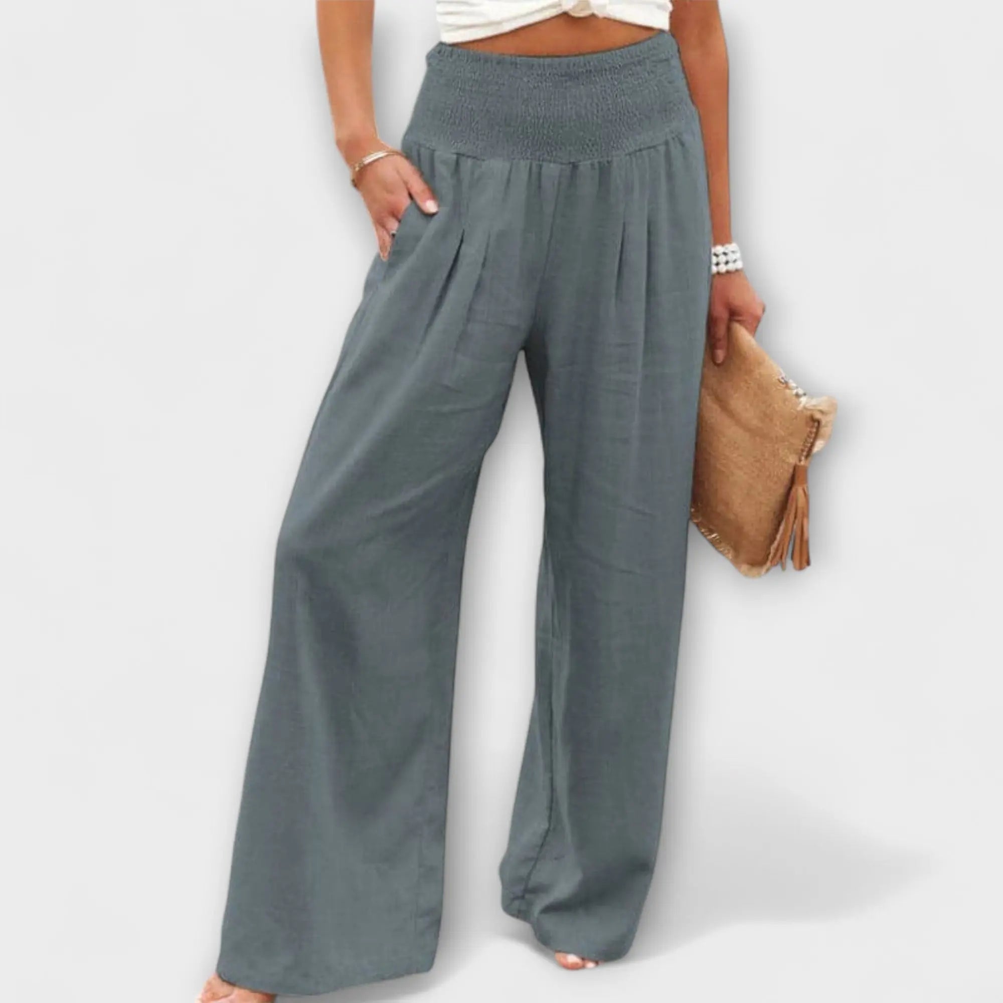 Thearya - Loose Casual Linen Trousers
