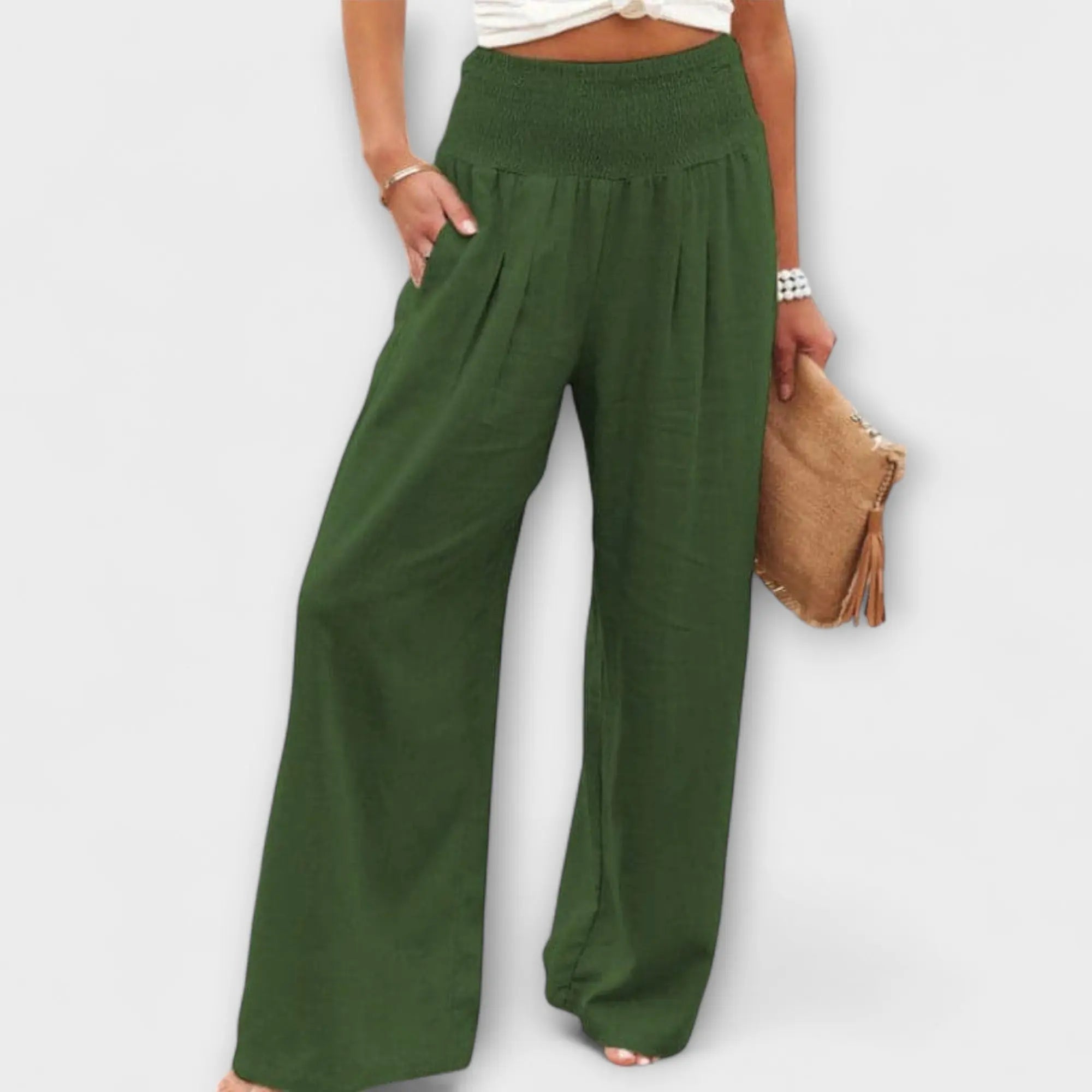 Thearya - Loose Casual Linen Trousers