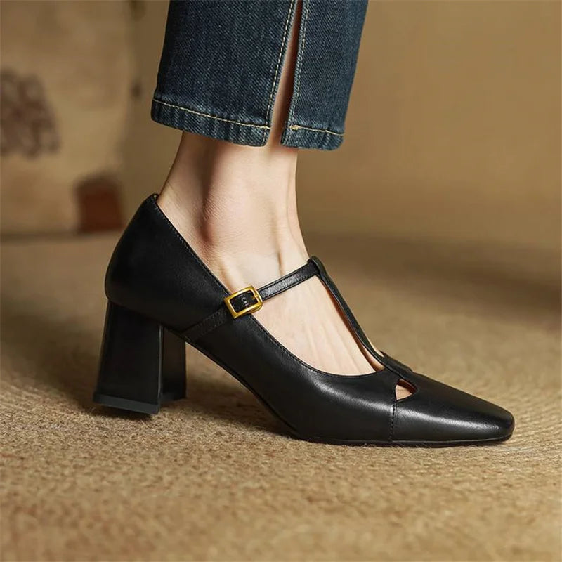 Elora Authentic Leather High Heels