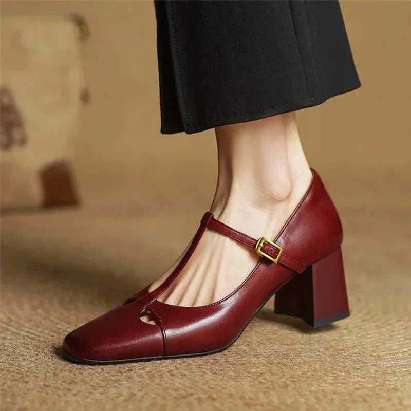 Elora Authentic Leather High Heels