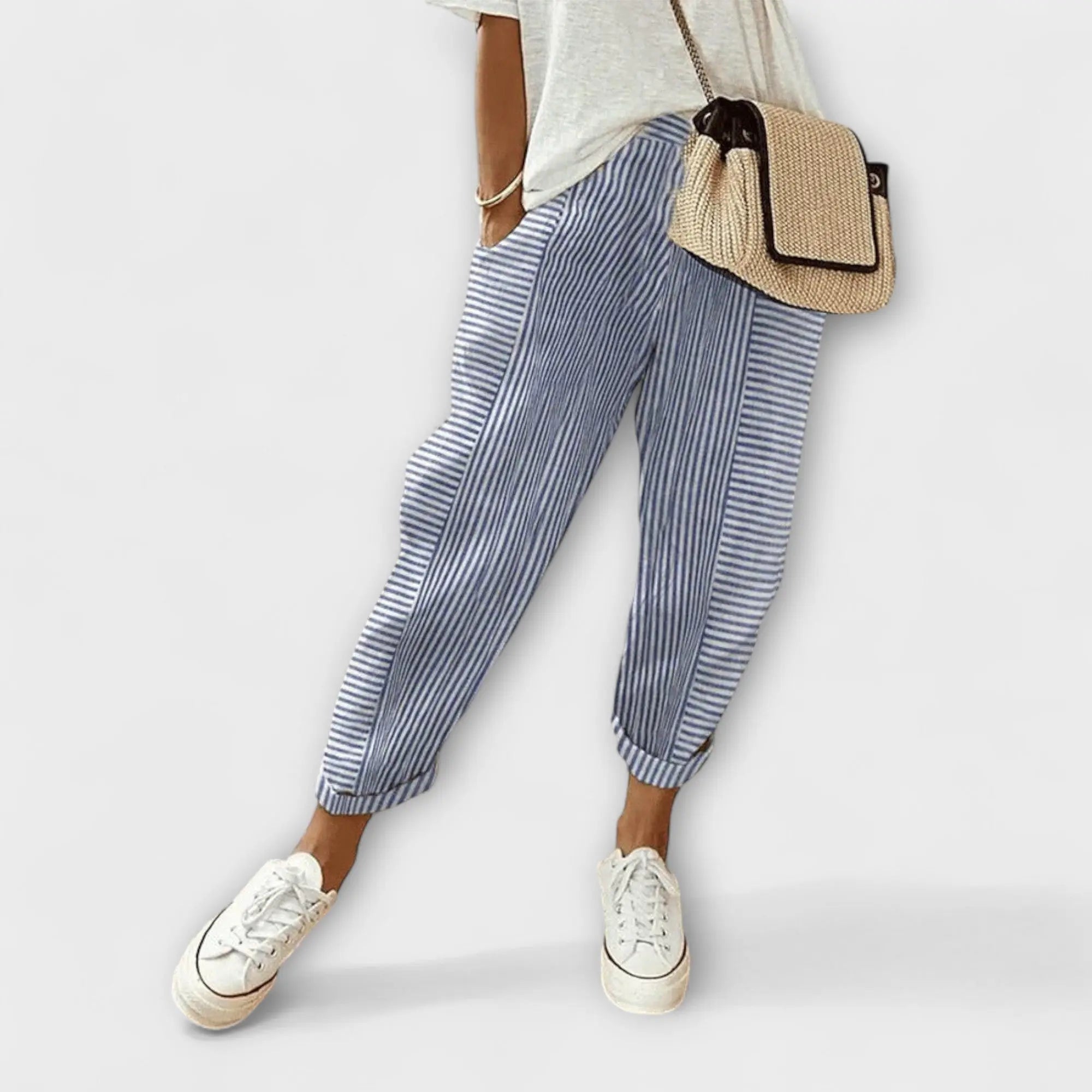 Sanne - Comfortable Striped Trousers