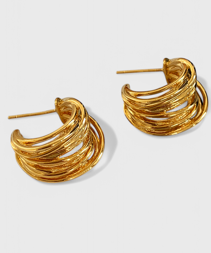 C-Shaped Hoop Earrings