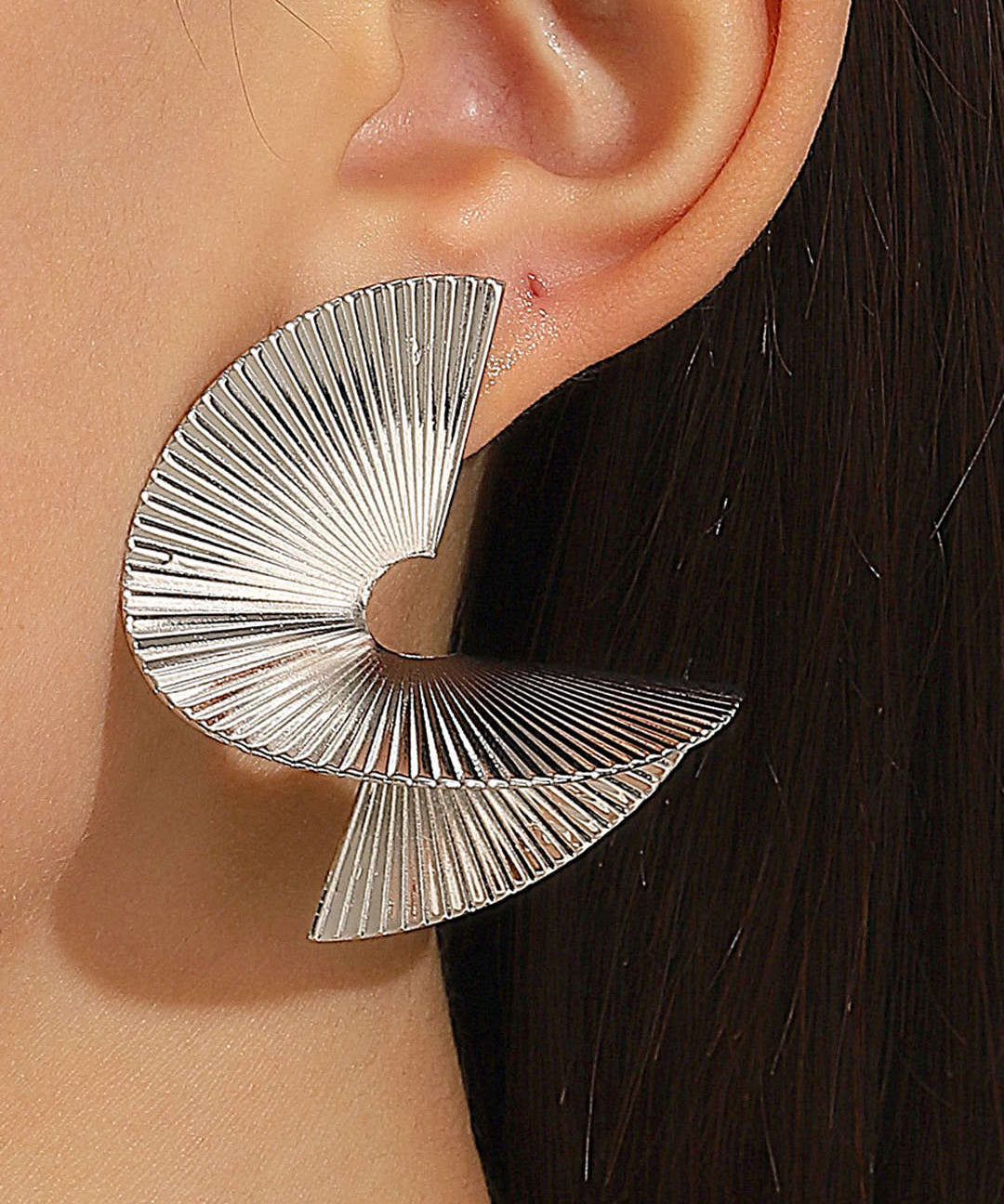 Pleated Metal Earrings
