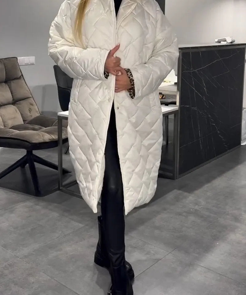 Beata | Reversible Padded Coat with Leopard Lining