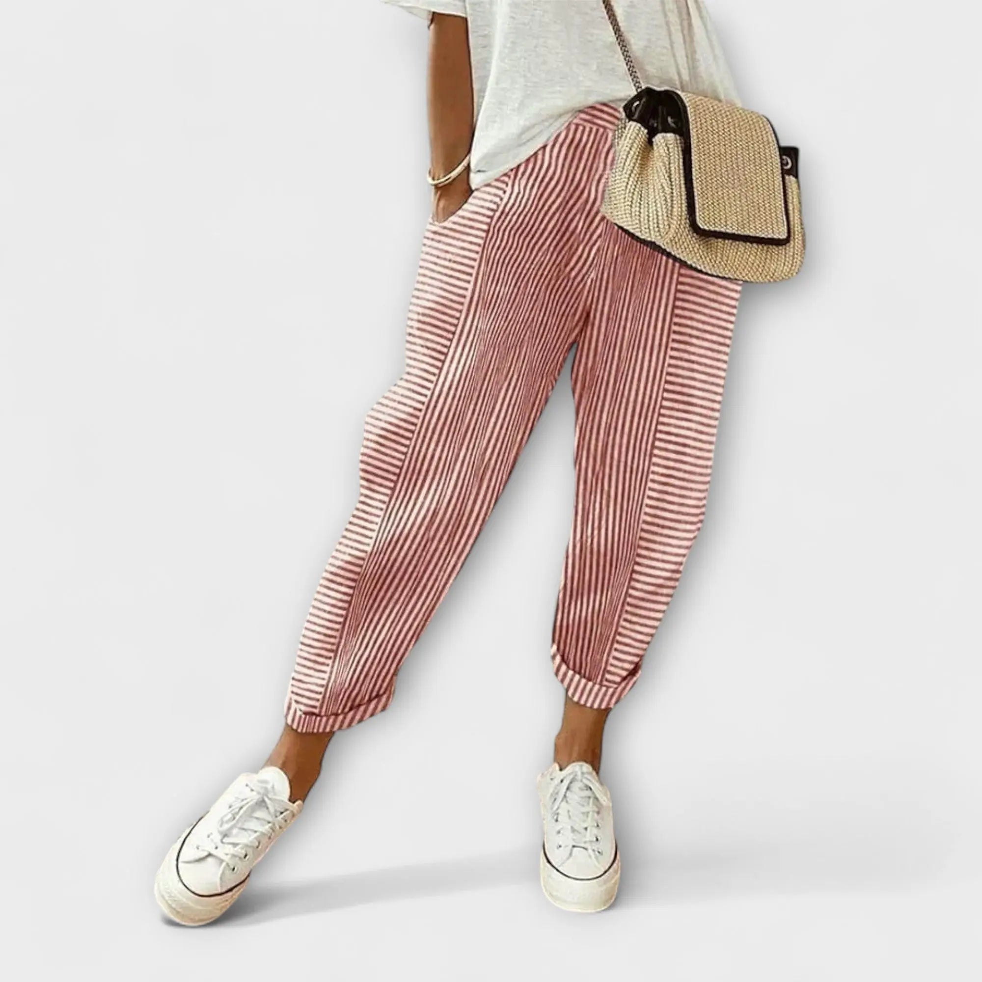Sanne - Comfortable Striped Trousers